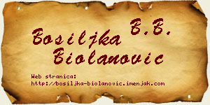 Bosiljka Biolanović vizit kartica